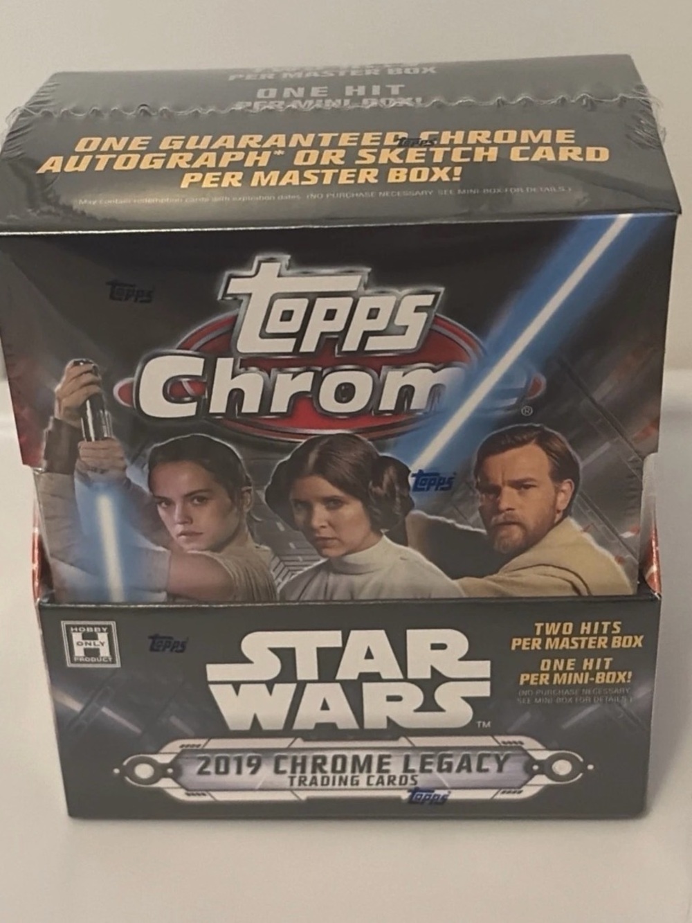Topps Chrome Star Wars Box with Blue and Silver Accents